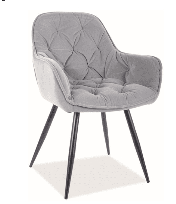 MôjNábytok Signal Jedálenská stolička CHERRY MATT VELVET Farba: Sivá / velvet 85